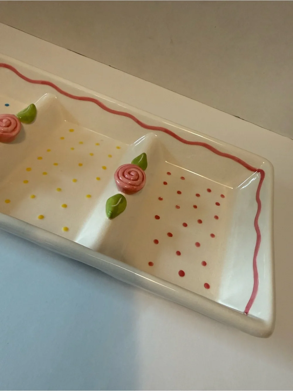 Nicole Engblom serving tray floral polka dot pattern